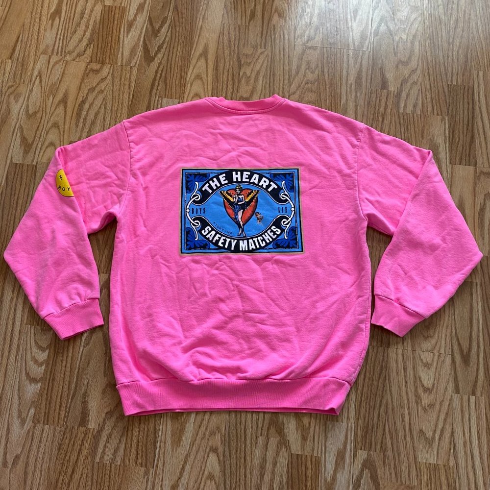 NEW BOYS LIE PERFECT MATCH PINK CREWNECK SWEATSHIRT - ONE SIZE - Picture 8 of 13